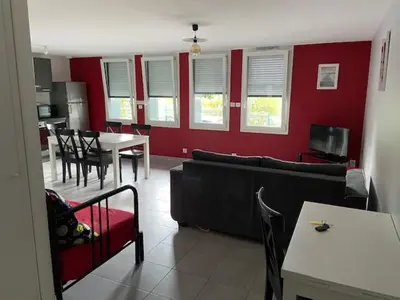 Cuisine ou kitchenette dans l'établissement Les balcons de Chausey