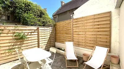 Balcon ou terrasse dans l'établissement La perle-Maison de pêcheur à Saint-Aubin-sur-Mer