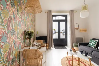 Coin salon dans l'établissement Ty Peskaiden 0 - Appartement vue mer