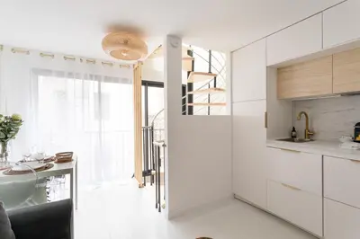 Cuisine ou kitchenette dans l'établissement Ty Peskaiden 3 - Appt proche de la plage