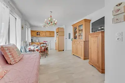 Cuisine ou kitchenette dans l'établissement Retraite Paisible à Dives sur Mer pour 4 pers