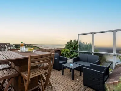 Coin salon dans l'établissement Apartment Horizon Marin-8 by Interhome
