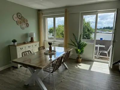 Coin salon dans l'établissement Appartement charmant