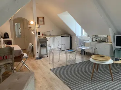 Cuisine ou kitchenette dans l'établissement Appartement à 2 pas de la plage