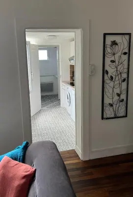 Cuisine ou kitchenette dans l'établissement Appartement douillet