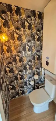 Salle de bains dans l'établissement Escale Cabourgeaise