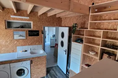 Cuisine ou kitchenette dans l'établissement Gîte de bord de mer, Le Calicoco