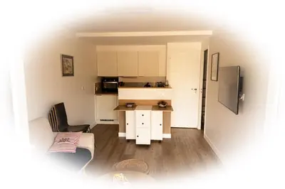 Cuisine ou kitchenette dans l'établissement Bel appart près du port et de la plage