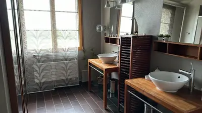 Salle de bains dans l'établissement La villa des 3