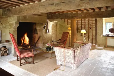 Coin salon dans l'établissement Gite du Petit Manoir au château d'Hémevez