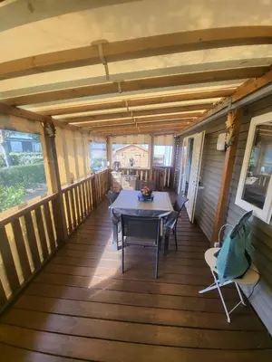 Balcon ou terrasse dans l'établissement Mobil-Home Montmartin-sur-mer