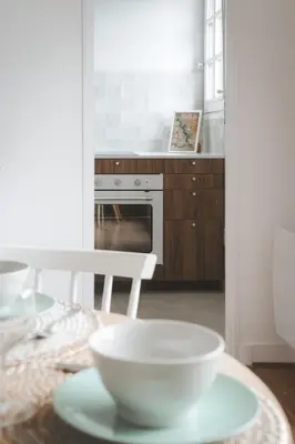 Cuisine ou kitchenette dans l'établissement L'escapade appartement 4 pers