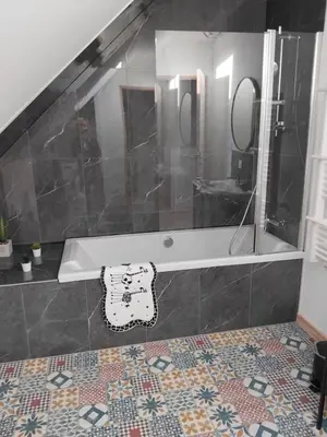 Salle de bains dans l'établissement La grange aux animaux