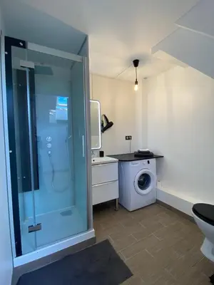 Salle de bains dans l'établissement Le cœur de St Martin