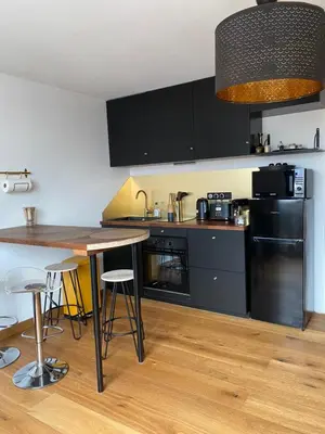 Cuisine ou kitchenette dans l'établissement Le cœur de St Martin