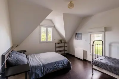 Un ou plusieurs lits dans un hébergement de l'établissement Dodo Normand 3 chambres bedrooms - Poêle à granulés - Linge - Ménage - Inclus