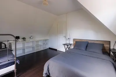 Un ou plusieurs lits dans un hébergement de l'établissement Dodo Normand 3 chambres bedrooms - Poêle à granulés - Linge - Ménage - Inclus