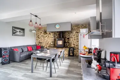 Cuisine ou kitchenette dans l'établissement Charme à la campagne avec spa
