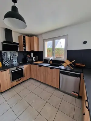 Cuisine ou kitchenette dans l'établissement Le flamantNoir