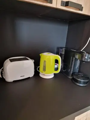 Plateau bouilloire dans l'établissement Le flamantNoir