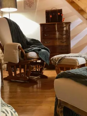 Coin salon dans l'établissement Les gites Romeline