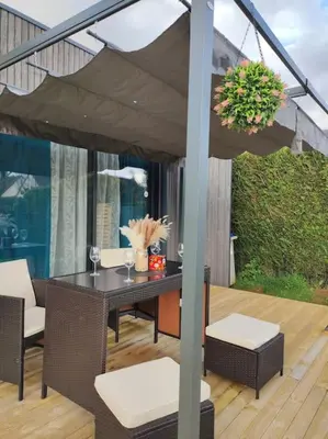 Coin salon dans l'établissement Logement proche Caen et plages