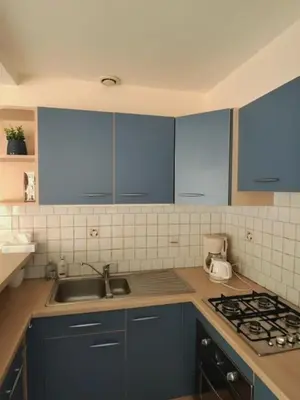 Cuisine ou kitchenette dans l'établissement Villa de l'epi Grandcamp Maisy