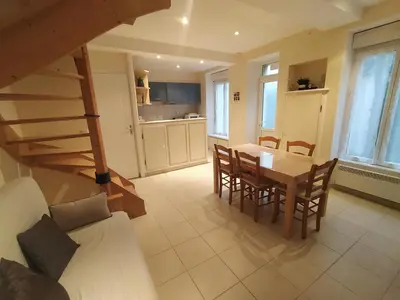 Cuisine ou kitchenette dans l'établissement Villa de l'epi Grandcamp Maisy