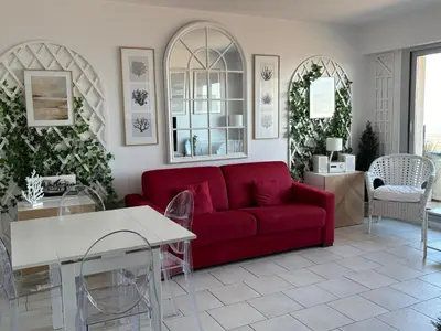 Coin salon dans l'établissement Belle vue - Vue panoramique sur la Mer