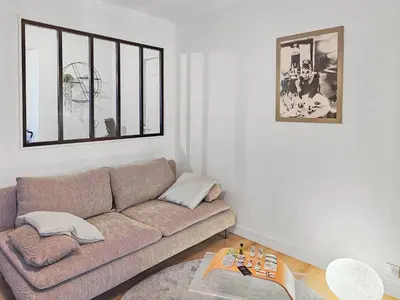Coin salon dans l'établissement Le SweetHome