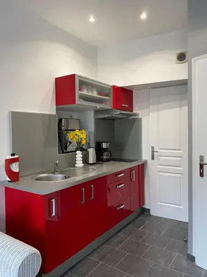 Cuisine ou kitchenette dans l'établissement La Citadine