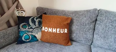 Coin salon dans l'établissement Le Poulpe Bleu - Maison 6p avec jardin