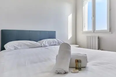 Un ou plusieurs lits dans un hébergement de l'établissement Appartement Sérénité Normande - Welkeys