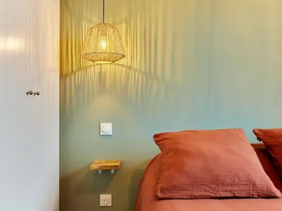 Un ou plusieurs lits dans un hébergement de l'établissement Holiday Home Saro by Interhome