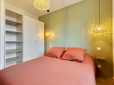 Un ou plusieurs lits dans un hébergement de l'établissement Holiday Home Saro by Interhome