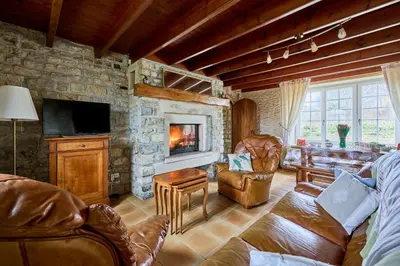 Coin salon dans l'établissement La Maison de Lallier - à 35 min de Cherbourg