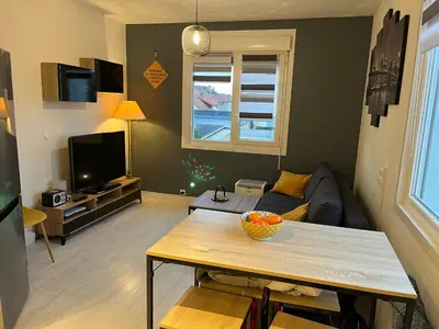 Télévision ou salle de divertissement dans l'établissement Ouitreham le Port-de-Mer