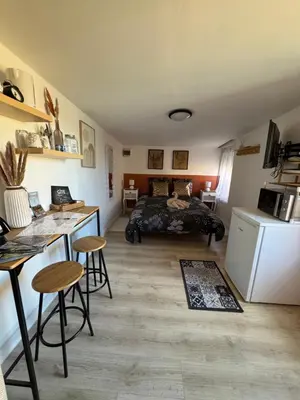 Cuisine ou kitchenette dans l'établissement Le Cocon de la Baie