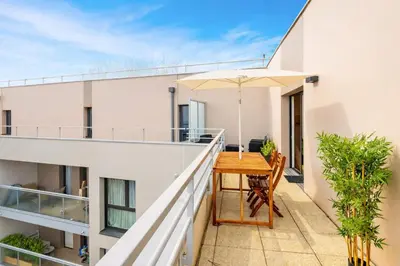 Balcon ou terrasse dans l'établissement Le Levant - Appartement neuf - 1 chambre - Terrasse