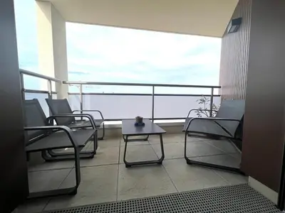 Balcon ou terrasse dans l'établissement Brand new, fully equipped, comfortable apartment