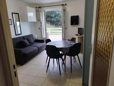 Télévision ou salle de divertissement dans l'établissement La terrasse