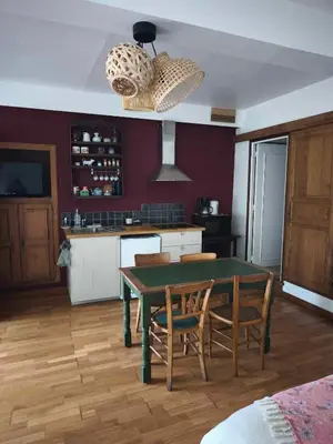 Cuisine ou kitchenette dans l'établissement Gîte de La Bacouette