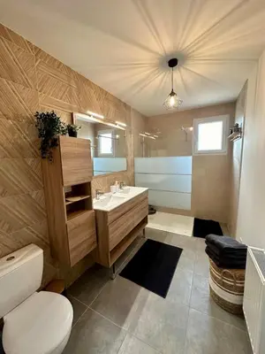 Salle de bains dans l'établissement La Villa Chill