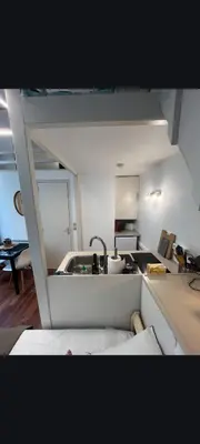 Cuisine ou kitchenette dans l'établissement Joli studio centre-ville Caen