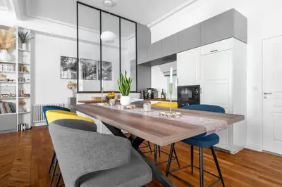 Cuisine ou kitchenette dans l'établissement Appartement d'exception en plein coeur de Caen
