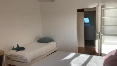Un ou plusieurs lits dans un hébergement de l'établissement Villa Cancale, vue mer, 15 pers, plage à 200m