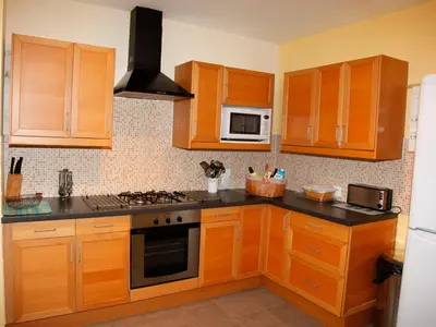 Cuisine ou kitchenette dans l'établissement Les Gîtes Champêtres Walnut cottage