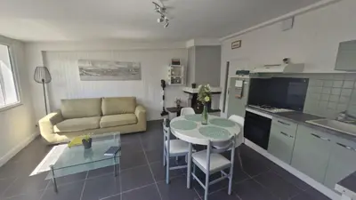 Cuisine ou kitchenette dans l'établissement Gîte le Doux Galet