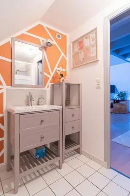 Salle de bains dans l'établissement Escale du mont