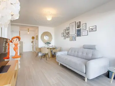 Coin salon dans l'établissement Appartement Les pieds dans l'eau - 4 pers. - FR-1-788-53